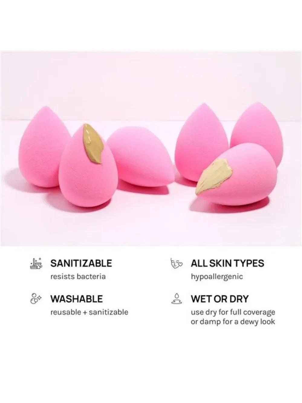 AOA Makeup Sponge Set Wonder Blender Latex Free Soft Beauty Blender Set of 6